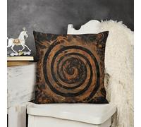 KMRHOUTIQ Decorative Throw Pillow Cover 24x24 Brown Swirl Pattern Outdoor Pillow Covers Plush Cushion Cover for Sofa Bed Couch Living Room Boho Farmhouse Pillows Protector with Hidden Zipper