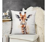 KMRHOUTIQ Decorative Throw Pillow Cover 26x26 Watercolor Giraffe Outdoor Pillow Covers Plush Cushion Cover for Sofa Bed Couch Living Room Boho Farmhouse Pillows Protector with Hidden Zipper