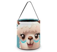 KMRHOUTIQ Halloween Tote Bag Alpaca Patterm Trick Or Treat Bucket with Handle Large Goodie Candy Basket Reusable Grocery Shopping Gifts Tote Snack Bag for Party Favors Supplies