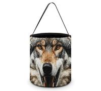 KMRHOUTIQ Halloween Tote Bag Hungry Like A Wolf Trick Or Treat Bucket with Handle Large Goodie Candy Basket Reusable Grocery Shopping Gifts Tote Snack Bag for Party Favors Supplies