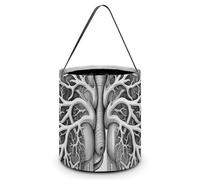KMRHOUTIQ Halloween Tote Bag Lungs Vector Trick Or Treat Bucket with Handle Large Goodie Candy Basket Reusable Grocery Shopping Gifts Tote Snack Bag for Party Favors Supplies