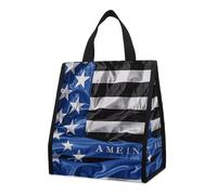 KMRHOUTIQ Insulated American Thin Blue Line Flag Lunch Bag for Women Men 9l Leakproof Cooler Bag with Pocket Reusable Lunch Tote Snack Foldable Thermal Tote for Work Picnic Travel Beach Gym Adults