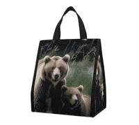 KMRHOUTIQ Insulated Cute Bears Lunch Bag for Women Men 9l Leakproof Cooler Bag with Pocket Reusable Lunch Tote Snack Foldable Thermal Tote for Work Picnic Travel Beach Gym Adults