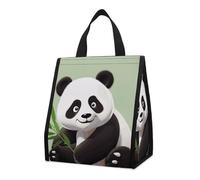 KMRHOUTIQ Insulated Cute Panda Lunch Bag for Women Men 9l Leakproof Cooler Bag with Pocket Reusable Lunch Tote Snack Foldable Thermal Tote for Work Picnic Travel Beach Gym Adults