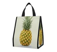 KMRHOUTIQ Insulated Fresh Pineapple Lunch Bag for Women Men 9l Leakproof Cooler Bag with Pocket Reusable Lunch Tote Snack Foldable Thermal Tote for Work Picnic Travel Beach Gym Adults