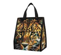 KMRHOUTIQ Insulated Leopard Lunch Bag for Women Men 9l Leakproof Cooler Bag with Pocket Reusable Lunch Tote Snack Foldable Thermal Tote for Work Picnic Travel Beach Gym Adults