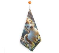 KMRHOUTIQ Kitchen A Horse Hand Towels with Hanging Loops, Highly Absorbent & Quick Drying Towels for Kitchen Bathroom, Microfiber Cleaning Cloth, Dish Towel, Tea Towel Decorative, Dish Rag(12x12)