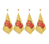 KMRHOUTIQ Kitchen Cat Icon Hand Towels with Hanging Loops, Highly Absorbent & Quick Drying Towels for Kitchen Bathroom, Microfiber Cleaning Cloth, Dish Towel, Tea Towel Decorative, Dish Rag(12x12)