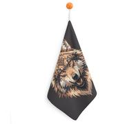 KMRHOUTIQ Kitchen Cool Coyote Hand Towels with Hanging Loops, Highly Absorbent & Quick Drying Towels for Kitchen Bathroom, Microfiber Cleaning Cloth, Dish Towel, Tea Towel Decorative, Dish Rag(12x12)