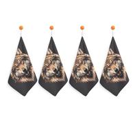 KMRHOUTIQ Kitchen Cool Coyote Hand Towels with Hanging Loops, Highly Absorbent & Quick Drying Towels for Kitchen Bathroom, Microfiber Cleaning Cloth, Dish Towel, Tea Towel Decorative, Dish Rag(12x12)