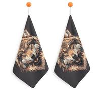 KMRHOUTIQ Kitchen Cool Coyote Hand Towels with Hanging Loops, Highly Absorbent & Quick Drying Towels for Kitchen Bathroom, Microfiber Cleaning Cloth, Dish Towel, Tea Towel Decorative, Dish Rag(12x12)