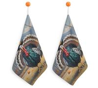 KMRHOUTIQ Kitchen Cool Turkey Hand Towels with Hanging Loops, Highly Absorbent & Quick Drying Towels for Kitchen Bathroom, Microfiber Cleaning Cloth, Dish Towel, Tea Towel Decorative, Dish Rag(12x12)