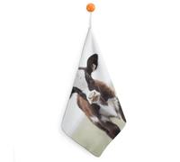 KMRHOUTIQ Kitchen Cow Hand Towels with Hanging Loops, Highly Absorbent & Quick Drying Towels for Kitchen Bathroom, Microfiber Cleaning Cloth, Dish Towel, Tea Towel Decorative, Dish Rag(12x12)