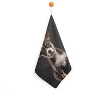 KMRHOUTIQ Kitchen Cute Dog Hand Towels with Hanging Loops, Highly Absorbent & Quick Drying Towels for Kitchen Bathroom, Microfiber Cleaning Cloth, Dish Towel, Tea Towel Decorative, Dish Rag(12x12)