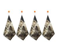 KMRHOUTIQ Kitchen Cute Wolf Hand Towels with Hanging Loops, Highly Absorbent & Quick Drying Towels for Kitchen Bathroom, Microfiber Cleaning Cloth, Dish Towel, Tea Towel Decorative, Dish Rag(12x12)