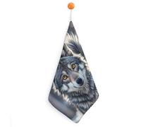 KMRHOUTIQ Kitchen Cute Wolf Hand Towels with Hanging Loops, Highly Absorbent & Quick Drying Towels for Kitchen Bathroom, Microfiber Cleaning Cloth, Dish Towel, Tea Towel Decorative, Dish Rag(12x12)