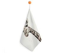 KMRHOUTIQ Kitchen Giraffe Hand Towels with Hanging Loops, Highly Absorbent & Quick Drying Towels for Kitchen Bathroom, Microfiber Cleaning Cloth, Dish Towel, Tea Towel Decorative, Dish Rag(12x12)