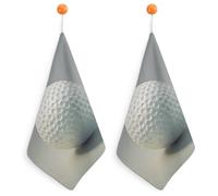KMRHOUTIQ Kitchen Golf Ball Hand Towels with Hanging Loops, Highly Absorbent & Quick Drying Towels for Kitchen Bathroom, Microfiber Cleaning Cloth, Dish Towel, Tea Towel Decorative, Dish Rag(12x12)