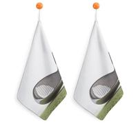 KMRHOUTIQ Kitchen Golf Club Hand Towels with Hanging Loops, Highly Absorbent & Quick Drying Towels for Kitchen Bathroom, Microfiber Cleaning Cloth, Dish Towel, Tea Towel Decorative, Dish Rag(12x12)