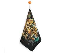 KMRHOUTIQ Kitchen Leopard Hand Towels with Hanging Loops, Highly Absorbent & Quick Drying Towels for Kitchen Bathroom, Microfiber Cleaning Cloth, Dish Towel, Tea Towel Decorative, Dish Rag(12x12)
