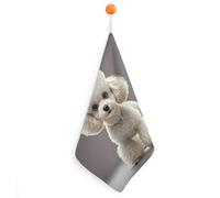 KMRHOUTIQ Kitchen Poodle Hand Towels with Hanging Loops, Highly Absorbent & Quick Drying Towels for Kitchen Bathroom, Microfiber Cleaning Cloth, Dish Towel, Tea Towel Decorative, Dish Rag(12x12)