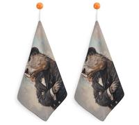 KMRHOUTIQ Kitchen Prairie Dog Hand Towels with Hanging Loops, Highly Absorbent & Quick Drying Towels for Kitchen Bathroom, Microfiber Cleaning Cloth, Dish Towel, Tea Towel Decorative, Dish Rag(12x12)