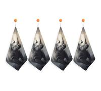 KMRHOUTIQ Kitchen Rhino Hand Towels with Hanging Loops, Highly Absorbent & Quick Drying Towels for Kitchen Bathroom, Microfiber Cleaning Cloth, Dish Towel, Tea Towel Decorative, Dish Rag(12x12)