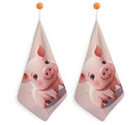 KMRHOUTIQ Kitchen Smiling Hand Towels with Hanging Loops, Highly Absorbent & Quick Drying Towels for Kitchen Bathroom, Microfiber Cleaning Cloth, Dish Towel, Tea Towel Decorative, Dish Rag(12x12)