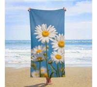 KMRHOUTIQ Microfiber Spring Daisy Flowers Beach Towel Extra Large 63x32 Inch Sandproof Thin Bath Towels Absorbent Fast Drying Travel Towel for Swim Pool Yoga Gym Camping Vacation Accessories