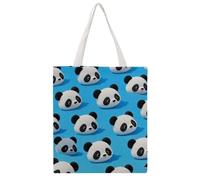 KMRHOUTIQ Red Panda Grid Canvas Tote Bag Reusable Grocery Shopping Bag with Handles Casual Carry on Tote Quilted Utility Handbag for Travel Beach Camping Work Gym Picnic Diaper