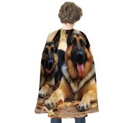 KMRHOUTIQ Reversible Halloween Cloak German Shepherd Dog Cape Hook & Loop | Medieval Renaissance Poncho, Dress up Costume, Blue Red Robe, Adjustable Collar, Flowing Drape, Wizard Witch Vampire Cosplay