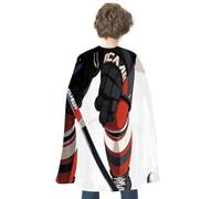 KMRHOUTIQ Reversible Halloween Cloak Ice Hockey Cape with Hook & Loop | Medieval Renaissance Poncho, Dress up Costume, Blue Red Robe, Adjustable Collar, Flowing Drape, Wizard Witch Vampire Cosplay