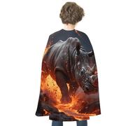 KMRHOUTIQ Reversible Halloween Cloak Steel Rhino Cape with Hook & Loop | Medieval Renaissance Poncho, Dress up Costume, Blue Red Robe, Adjustable Collar, Flowing Drape, Wizard Witch Vampire Cosplay