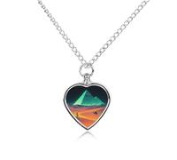 KMRHOUTIQ Shining Desert Pet Memorial Ashes Necklace for Dog Cat Human Urn Heart Pendant with Filling Kit Adjustable 27.6" Chain Custom Cremation Jewelry Keepsake Gift for Women Men Owner