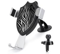 KMRHOUTIQ Shockproof Car Phone Holder Suction Cup & Metal Hook Universal Accessories Zebra Print Cell Phone Car Mount for Dashboard Windshield Air Vent Hands Free Cradle Stand for Smartphones