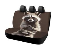 KMRHOUTIQ Waterproof Cute Raccoon Car Seat Cover Scratchproof Rear Seat Protector Universal Fit Bench Backseat Covers for Suvs Trucks Sedans Vans Pet Dog for Owners & Outdoor Enthusiasts Friendly
