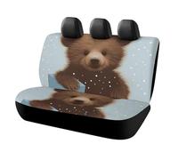 KMRHOUTIQ Waterproof Happy Bear Car Seat Cover Scratchproof Rear Seat Protector Universal Fit Bench Backseat Covers for Suvs Trucks Sedans Vans Pet Dog for Owners & Outdoor Enthusiasts Friendly