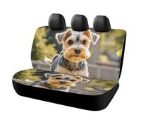KMRHOUTIQ Waterproof Happy Puppy Car Seat Cover Scratchproof Rear Seat Protector Universal Fit Bench Backseat Covers for Suvs Trucks Sedans Vans Pet Dog for Owners & Outdoor Enthusiasts Friendly