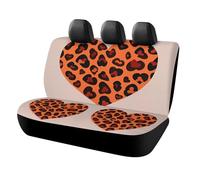 KMRHOUTIQ Waterproof Heart Leopard Car Seat Cover Scratchproof Rear Seat Protector Universal Fit Bench Backseat Covers for Suvs Trucks Sedans Vans Pet Dog for Owners & Outdoor Enthusiasts Friendly