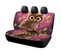 KMRHOUTIQ Waterproof Owl Car Seat Cover Scratchproof Rear Seat Protector Universal Fit Bench Backseat Covers for Suvs Trucks Sedans Vans Pet Dog for Owners & Outdoor Enthusiasts Friendly