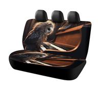 KMRHOUTIQ Waterproof Owl Plays Piano Car Seat Cover Scratchproof Rear Seat Protector Universal Fit Bench Backseat Covers for Suvs Trucks Sedans Vans Pet Dog for Owners & Outdoor Enthusiasts Friendly