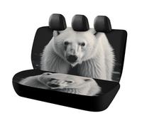 KMRHOUTIQ Waterproof Polar Bear Car Seat Cover Scratchproof Rear Seat Protector Universal Fit Bench Backseat Covers for Suvs Trucks Sedans Vans Pet Dog for Owners & Outdoor Enthusiasts Friendly