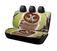 KMRHOUTIQ Waterproof Real Cute Owls Car Seat Cover Scratchproof Rear Seat Protector Universal Fit Bench Backseat Covers for Suvs Trucks Sedans Vans Pet Dog for Owners & Outdoor Enthusiasts Friendly