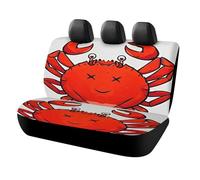 KMRHOUTIQ Waterproof Red Crab Car Seat Cover Scratchproof Rear Seat Protector Universal Fit Bench Backseat Covers for Suvs Trucks Sedans Vans Pet Dog for Owners & Outdoor Enthusiasts Friendly