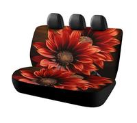 KMRHOUTIQ Waterproof Red Sunflower Car Seat Cover Scratchproof Rear Seat Protector Universal Fit Bench Backseat Covers for Suvs Trucks Sedans Vans Pet Dog for Owners & Outdoor Enthusiasts Friendly