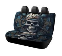 KMRHOUTIQ Waterproof Skeleton Pirate Car Seat Cover Scratchproof Rear Seat Protector Universal Fit Bench Backseat Covers for Suvs Trucks Sedans Vans Pet Dog for Owners & Outdoor Enthusiasts Friendly