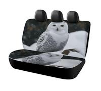 KMRHOUTIQ Waterproof Snow Owl Car Seat Cover Scratchproof Rear Seat Protector Universal Fit Bench Backseat Covers for Suvs Trucks Sedans Vans Pet Dog for Owners & Outdoor Enthusiasts Friendly