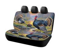 KMRHOUTIQ Waterproof Turkey Meeting Car Seat Cover Scratchproof Rear Seat Protector Universal Fit Bench Backseat Covers for Suvs Trucks Sedans Vans Pet Dog for Owners & Outdoor Enthusiasts Friendly