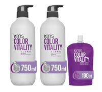 KMS Color Vitality Blonde Shampoo 750ml, Conditioner 750ml & Intense Gloss Treatment 100ml - 750 ml