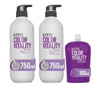 KMS Color Vitality Blonde Shampoo 750ml, Conditioner 750ml & Intense Gloss Treatment 100ml in Clear KMS Clear